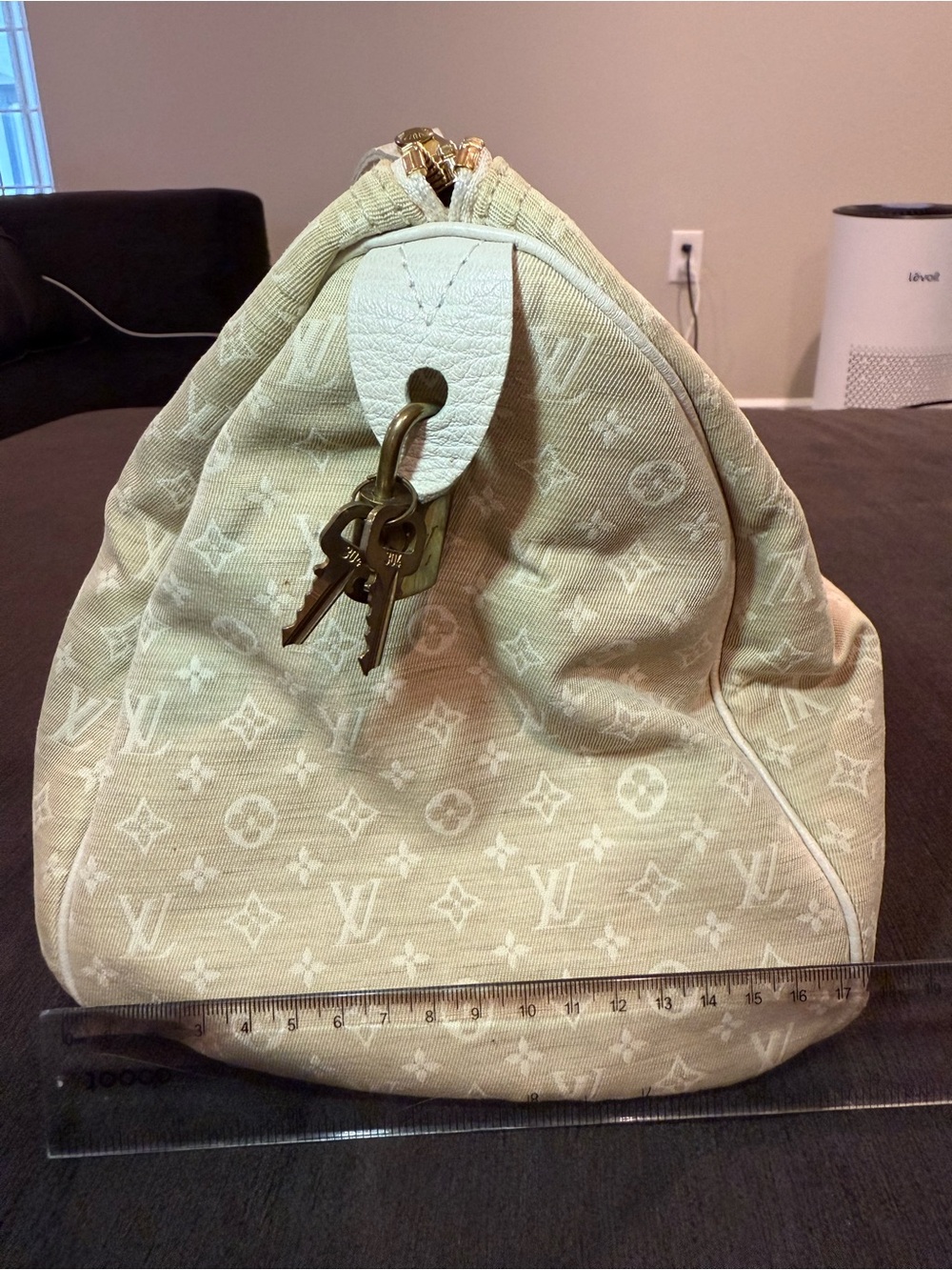 Louis Vuitton Beige and White Monogram Satchel - Picture 8 of 10